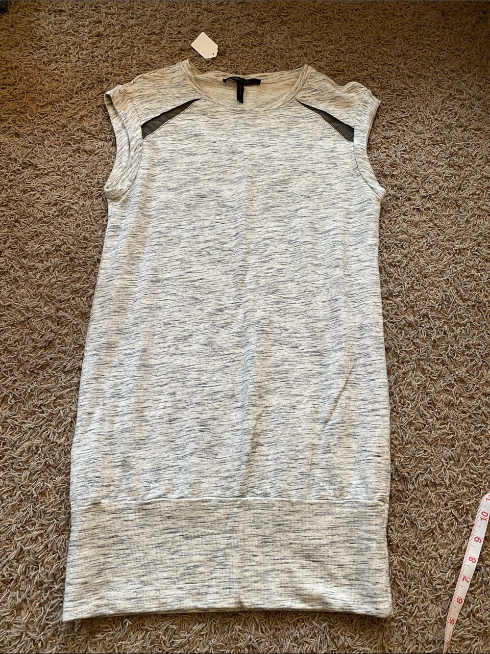 Light Gray Sleeveless Knit Tunic Top XXS